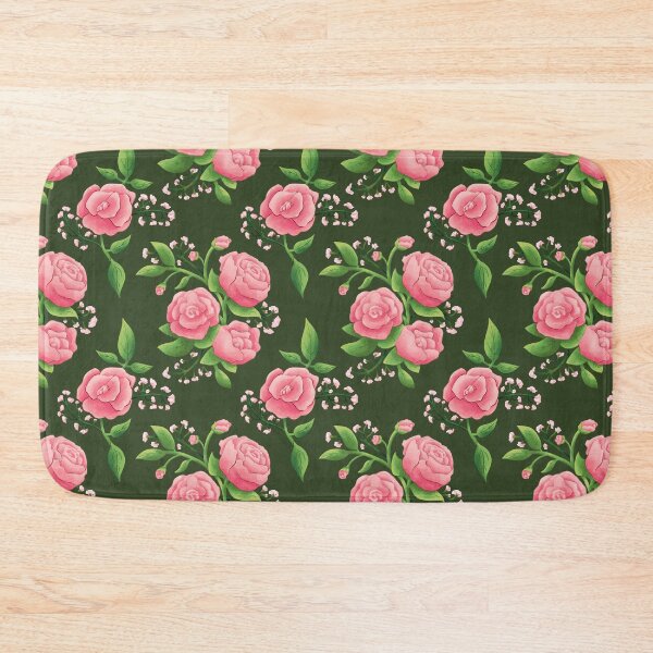 Item preview, Pink Roses on Dark Green designed and sold by Mel-Mas-Stoband.