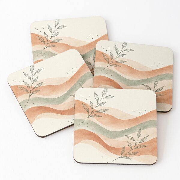 Item preview, Terracotta Ribbon Flow | Sage Leaf Sketch Botanical Print designed and sold by Zaramodo.
