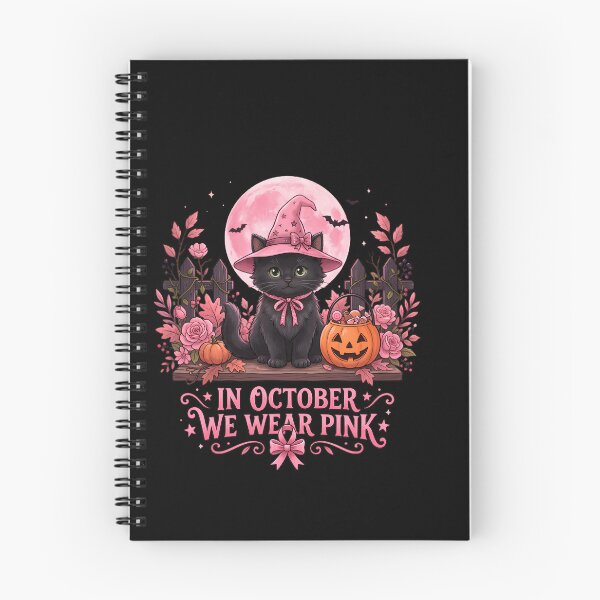 Item preview, In October We Wear Pink Breast Cancer Awareness Halloween Cat Supporter Survivor designed and sold by w66aboo.