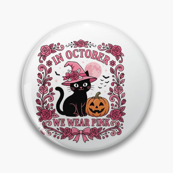 Item preview, Copy of In October We Wear Pink Breast Cancer Awareness Halloween Cat Supporter Survivor designed and sold by w66aboo.