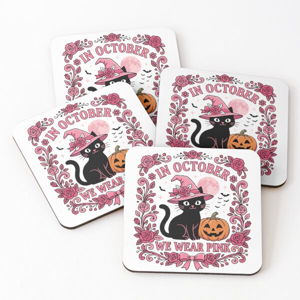 Item preview, Copy of In October We Wear Pink Breast Cancer Awareness Halloween Cat Supporter Survivor designed and sold by w66aboo.