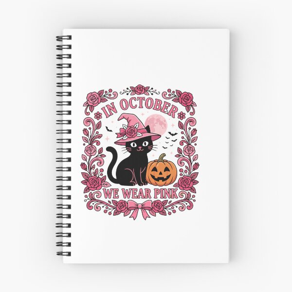 Item preview, Copy of In October We Wear Pink Breast Cancer Awareness Halloween Cat Supporter Survivor designed and sold by w66aboo.
