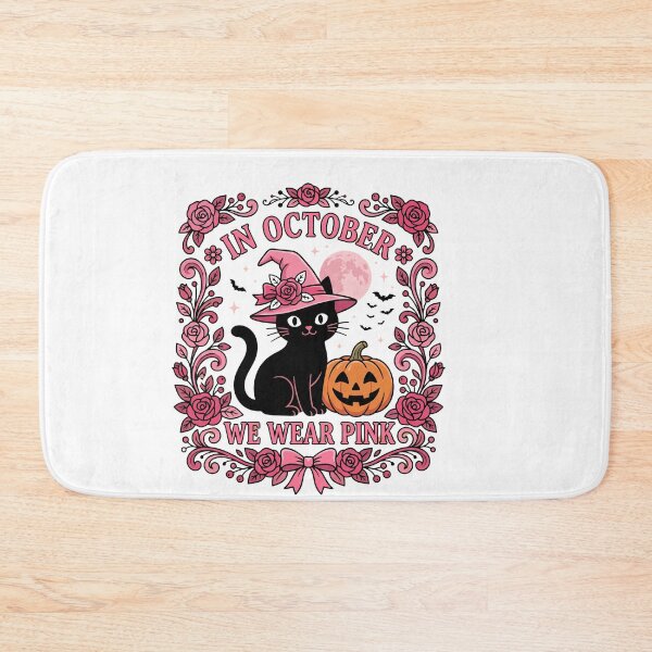 Item preview, Copy of In October We Wear Pink Breast Cancer Awareness Halloween Cat Supporter Survivor designed and sold by w66aboo.