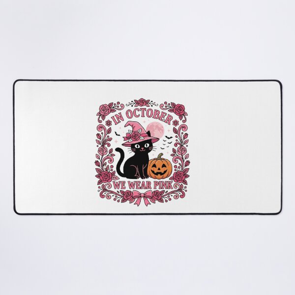 Item preview, Copy of In October We Wear Pink Breast Cancer Awareness Halloween Cat Supporter Survivor designed and sold by w66aboo.