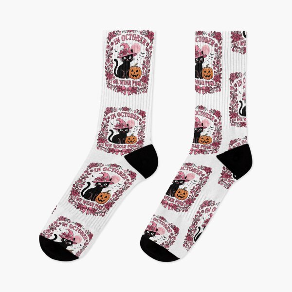 Item preview, Copy of In October We Wear Pink Breast Cancer Awareness Halloween Cat Supporter Survivor designed and sold by w66aboo.