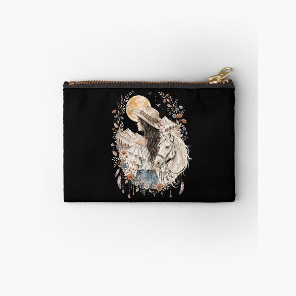 Item preview, Boho Cowgirl and White Horse Wild West Moon Floral Design designed and sold by Vibe-Vary.