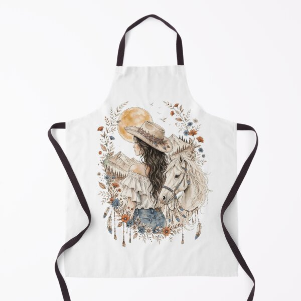 Item preview, Boho Cowgirl and White Horse Wild West Moon Floral Design designed and sold by Vibe-Vary.