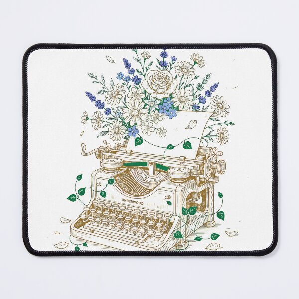 Item preview, Vintage Typewriter with Wildflowers Writer Aesthetic designed and sold by ArtifactVerse.