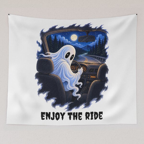 Item preview, Enjoy the Ride – Funny Ghost Driver Halloween Car designed and sold by Buli89.