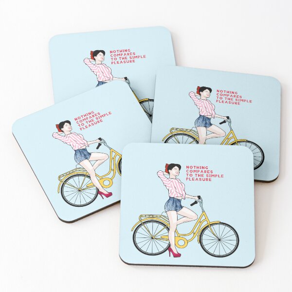 Item preview, Vintage Bicycle Girl Art | Retro Cycling Art | Ride & Enjoy designed and sold by Half Mess.