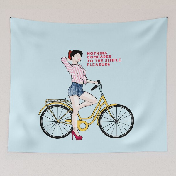 Item preview, Vintage Bicycle Girl Art | Retro Cycling Art | Ride & Enjoy designed and sold by Half Mess.