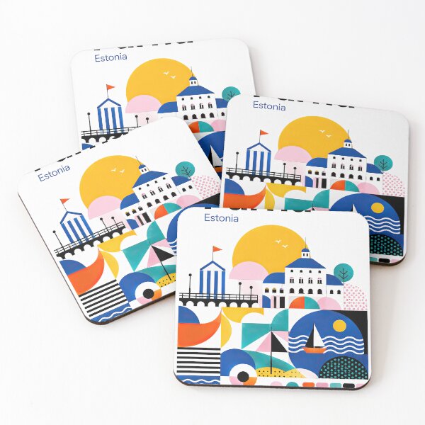 Item preview, Colorful geometric illustration of Prnu, Estonia featuring styl designed and sold by ckybe.