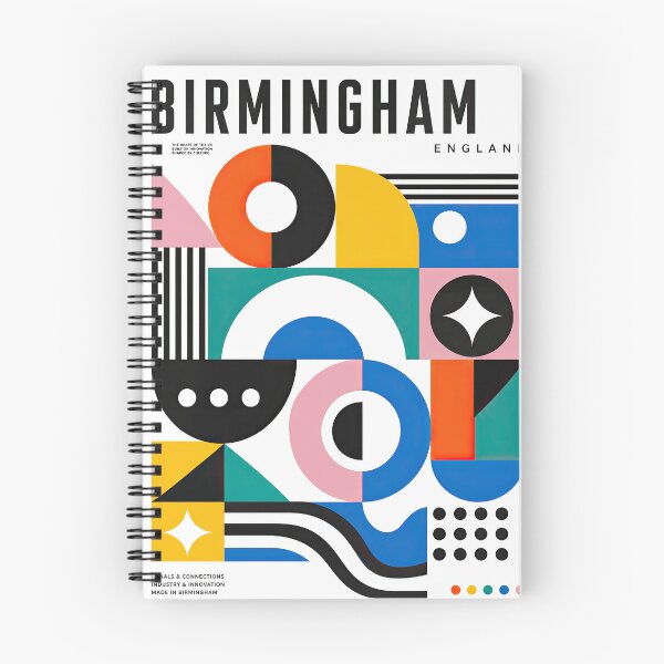 Item preview, Geometric Birmingham England poster featuring bold abstract shap designed and sold by ckybe.