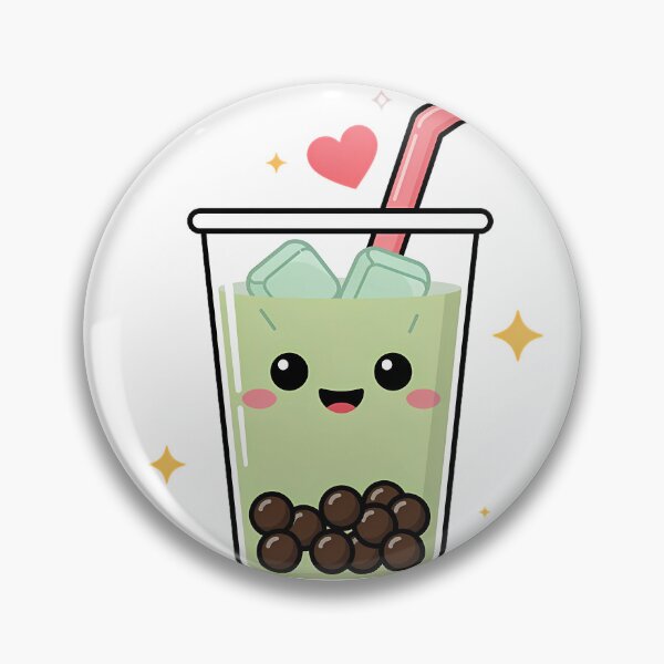Item preview, Cute Kawaii Iced Matcha Boba Tea Sticker designed and sold by ArtifactVerse.