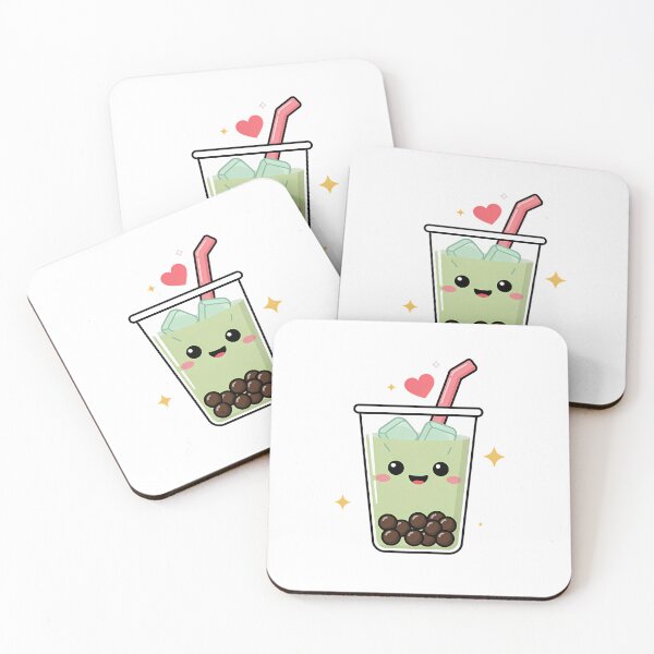 Item preview, Cute Kawaii Iced Matcha Boba Tea Sticker designed and sold by ArtifactVerse.