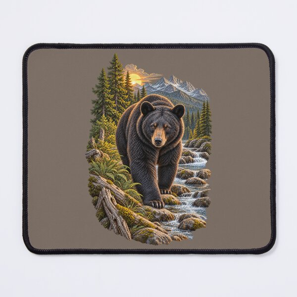 Item preview, Black Bear Mountain Stream Vintage Wilderness designed and sold by BROHLine Studio.