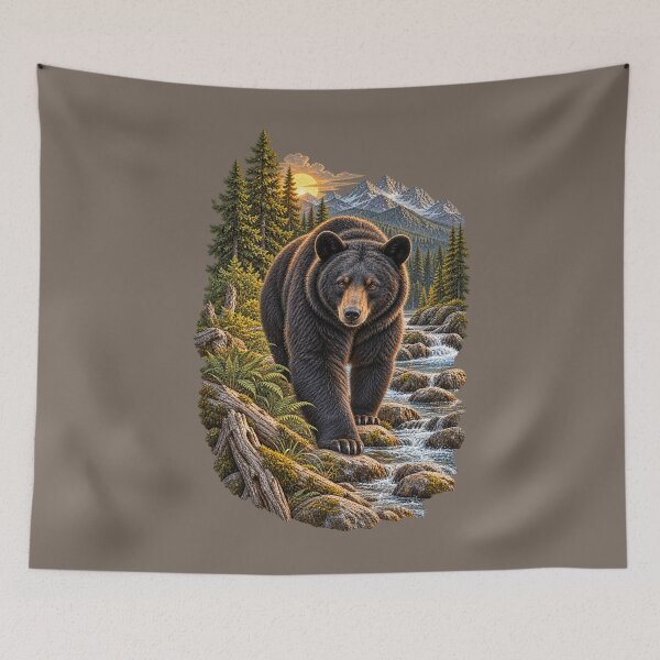 Item preview, Black Bear Mountain Stream Vintage Wilderness designed and sold by BROHLine Studio.