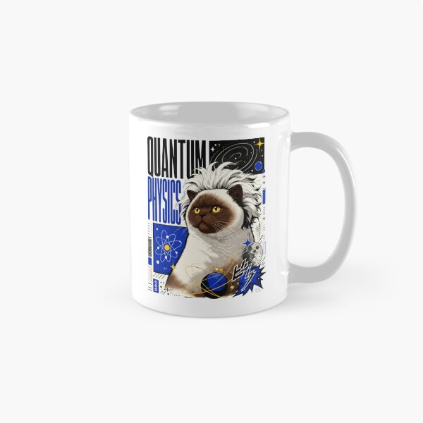 Item preview, Quantum Physics Siamese Cat Graphic Poster T-Shirt | Funny Science Professor Colorpoint Cat Einstein STEM Gift Blue Art designed and sold by illeN-Art-World.