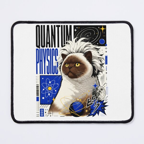 Item preview, Quantum Physics Siamese Cat Graphic Poster T-Shirt | Funny Science Professor Colorpoint Cat Einstein STEM Gift Blue Art designed and sold by illeN-Art-World.