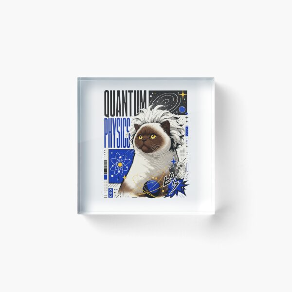 Item preview, Quantum Physics Siamese Cat Graphic Poster T-Shirt | Funny Science Professor Colorpoint Cat Einstein STEM Gift Blue Art designed and sold by illeN-Art-World.