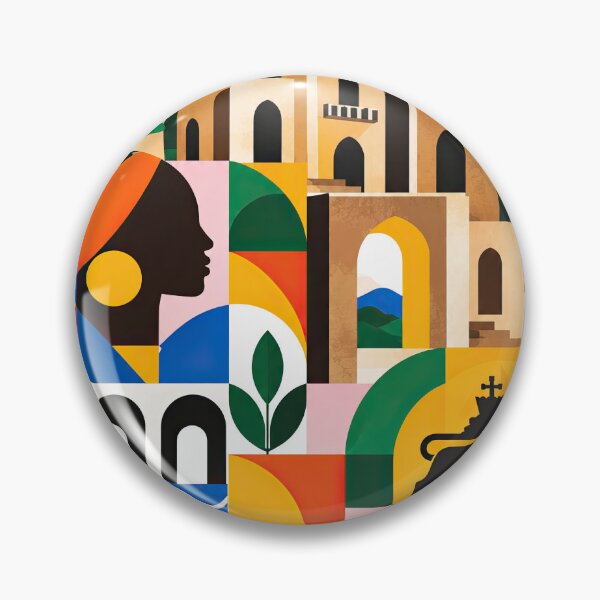 Item preview, Colorful illustrated travel poster depicting Gondar, Ethiopia, w designed and sold by ckybe.
