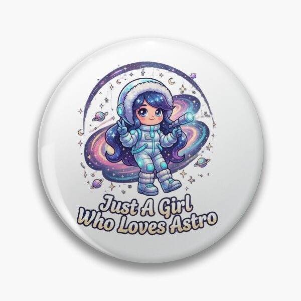 Item preview, Just A Girl Who Loves Astro – Cute Winter Space Girl Design designed and sold by CreativeNest Prints.