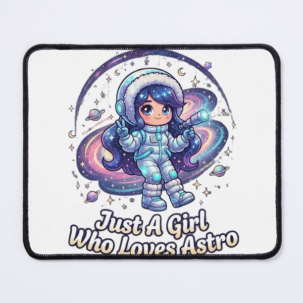 Item preview, Just A Girl Who Loves Astro – Cute Winter Space Girl Design designed and sold by CreativeNest Prints.