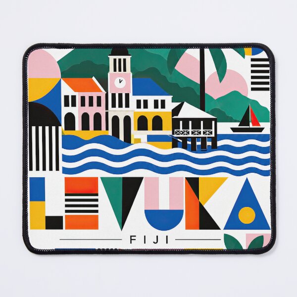 Item preview, Colorful geometric travel poster featuring a seaside village, designed and sold by ckybe.