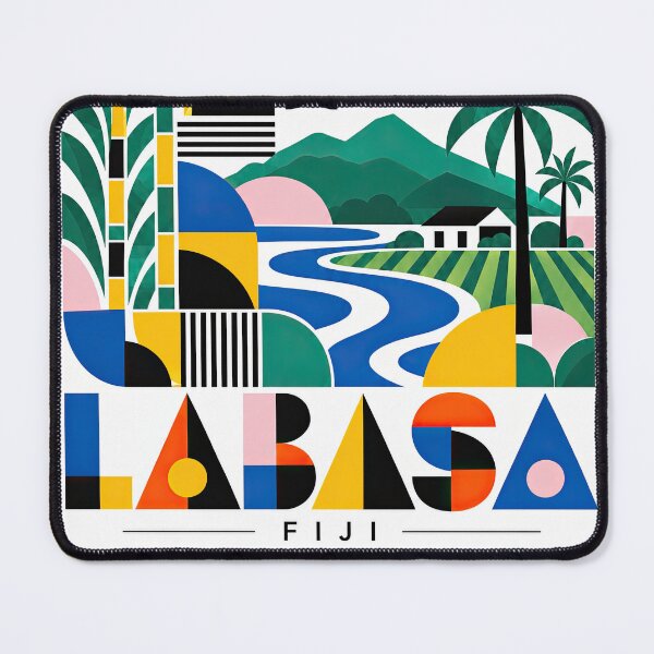 Item preview, Colorful geometric poster featuring a tropical landscape, palm designed and sold by ckybe.