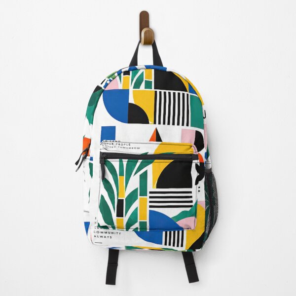 Item preview, Colorful geometric poster featuring a tropical landscape, palm designed and sold by ckybe.