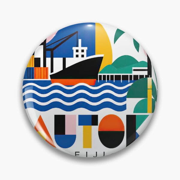 Item preview, Colorful geometric travel poster depicting Fiji with a designed and sold by ckybe.