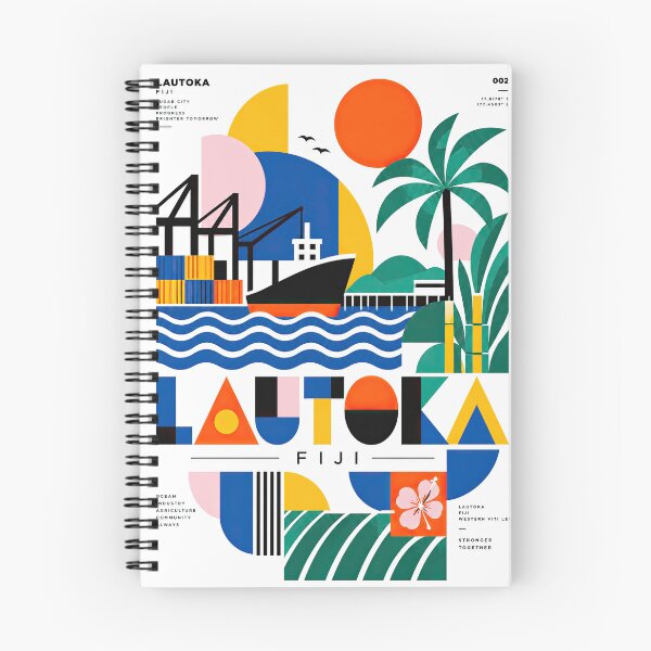 Item preview, Colorful geometric travel poster depicting Fiji with a designed and sold by ckybe.