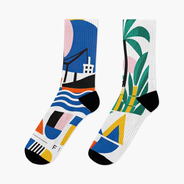 Item preview, Colorful geometric travel poster depicting Fiji with a designed and sold by ckybe.