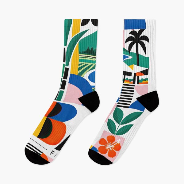 Item preview, Colorful geometric poster celebrating Fiji with tropical landsca designed and sold by ckybe.