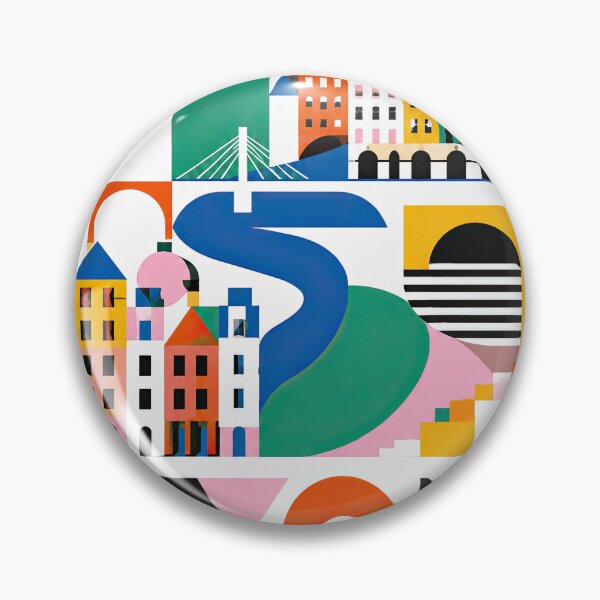 Item preview, Colorful geometric poster illustrating Lyon, France with stylize designed and sold by ckybe.