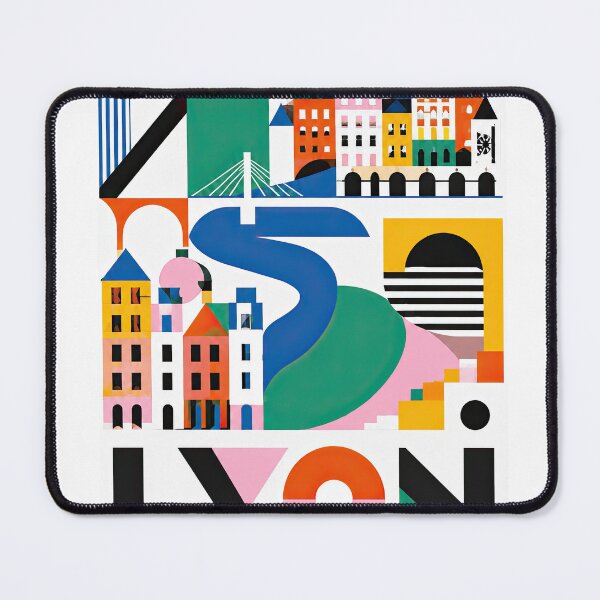 Item preview, Colorful geometric poster illustrating Lyon, France with stylize designed and sold by ckybe.
