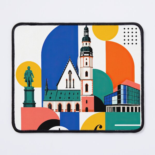 Item preview, Colorful geometric poster illustrating Leipzig, Germany, with th designed and sold by ckybe.