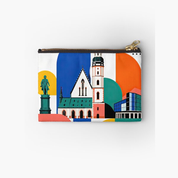 Item preview, Colorful geometric poster illustrating Leipzig, Germany, with th designed and sold by ckybe.