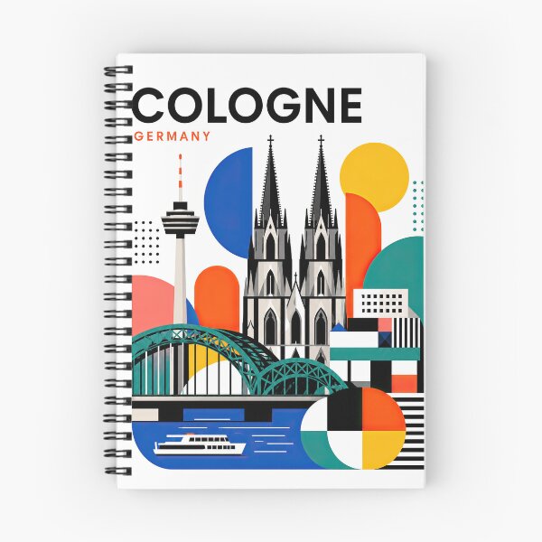 Item preview, Colorful geometric travel poster of Cologne, Germany featuring designed and sold by ckybe.