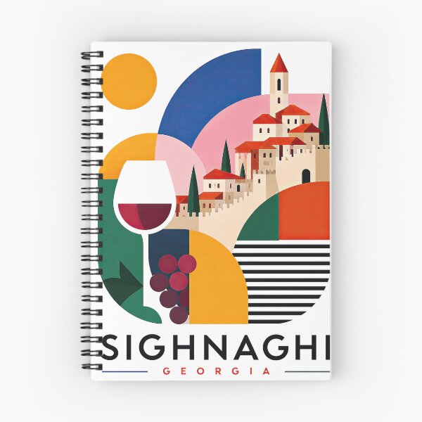 Item preview, Geometric travel poster featuring a Georgian hilltop castle, designed and sold by ckybe.