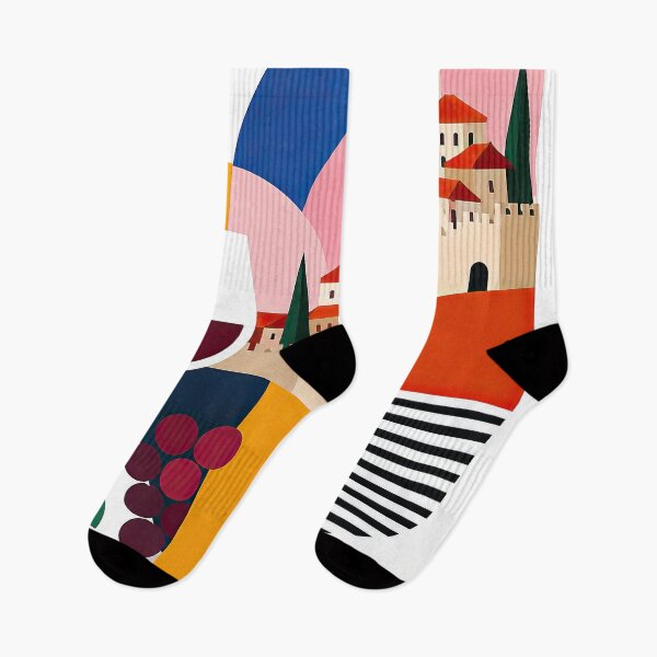 Item preview, Geometric travel poster featuring a Georgian hilltop castle, designed and sold by ckybe.