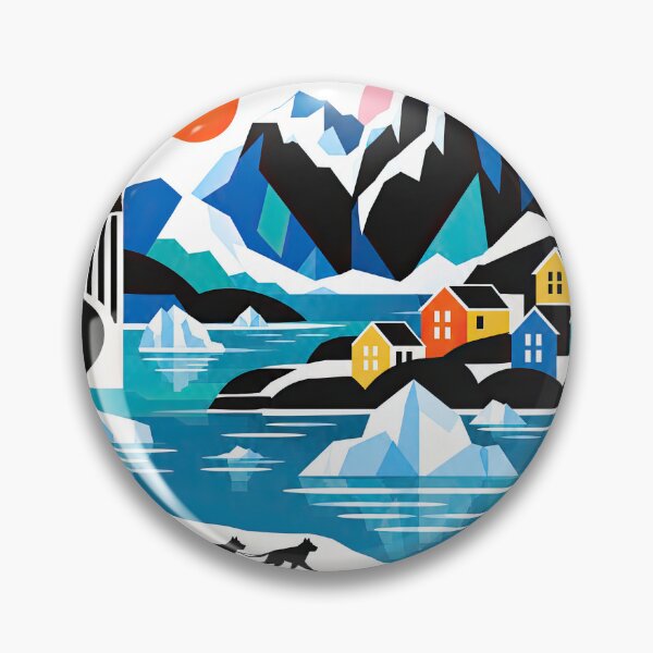 Item preview, Colorful geometric illustration of Greenland featuring dramatic designed and sold by ckybe.