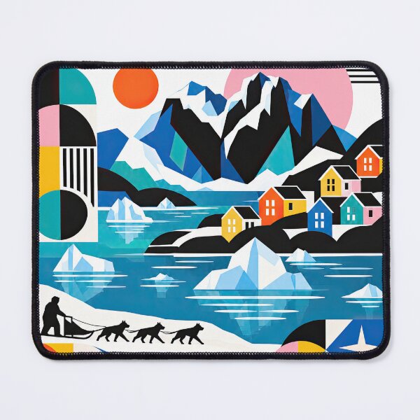 Item preview, Colorful geometric illustration of Greenland featuring dramatic designed and sold by ckybe.