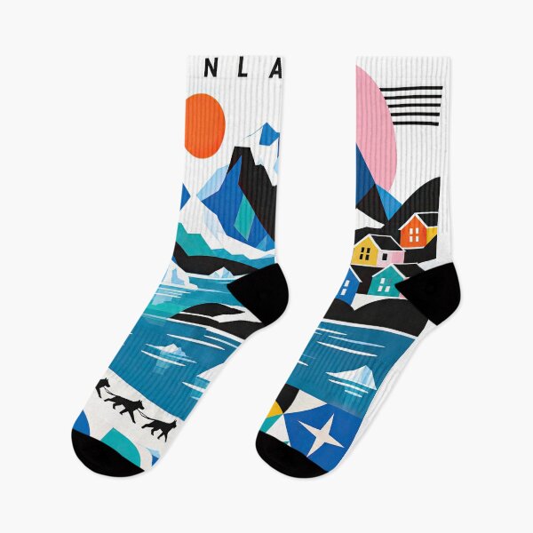 Item preview, Colorful geometric illustration of Greenland featuring dramatic designed and sold by ckybe.
