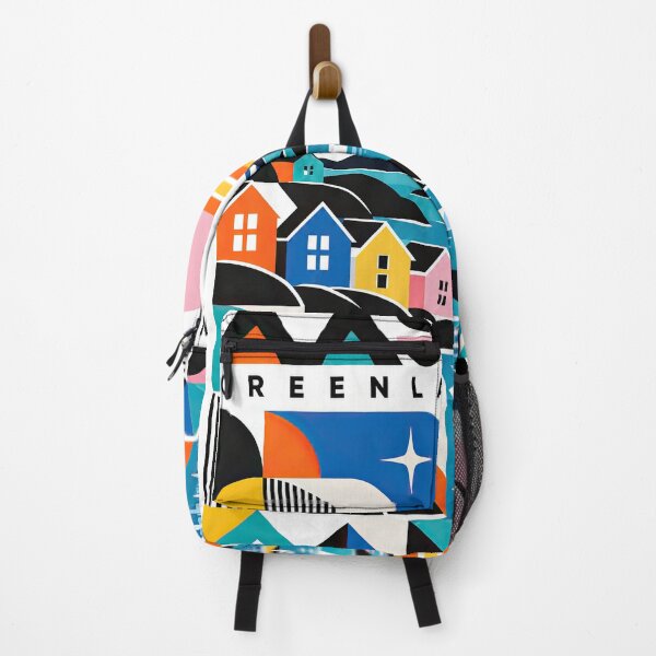 Item preview, Colorful geometric Greenland travel poster featuring Arctic land designed and sold by ckybe.