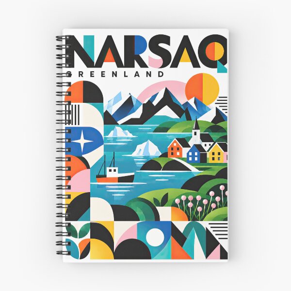 Item preview, Geometric illustrated Greenland travel poster featuring mountain designed and sold by ckybe.