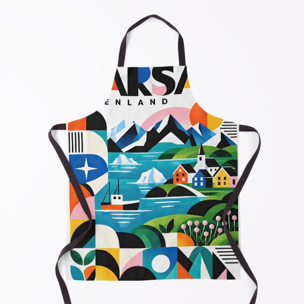 Item preview, Geometric illustrated Greenland travel poster featuring mountain designed and sold by ckybe.