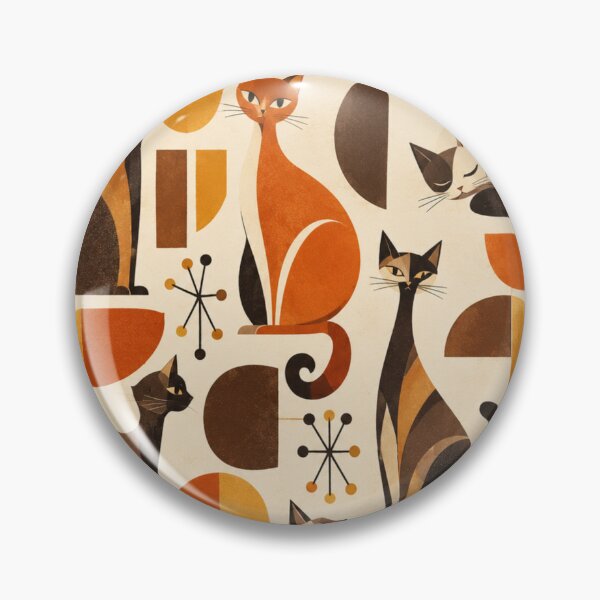 Item preview, Abstract Scandinavian Cat Silhouettes Floral Cat Design designed and sold by Aramdesing.