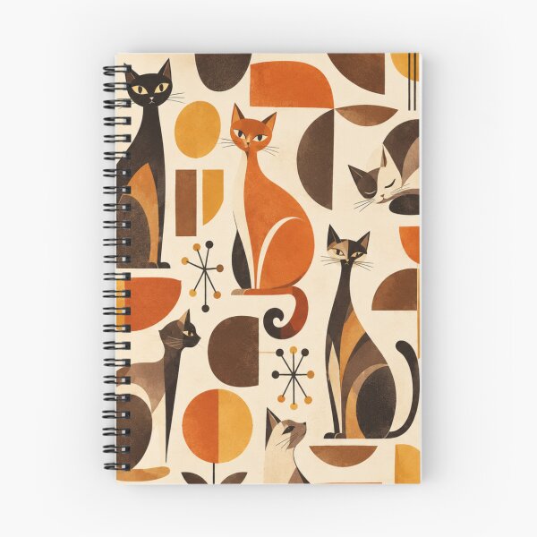 Item preview, Abstract Scandinavian Cat Silhouettes Floral Cat Design designed and sold by Aramdesing.