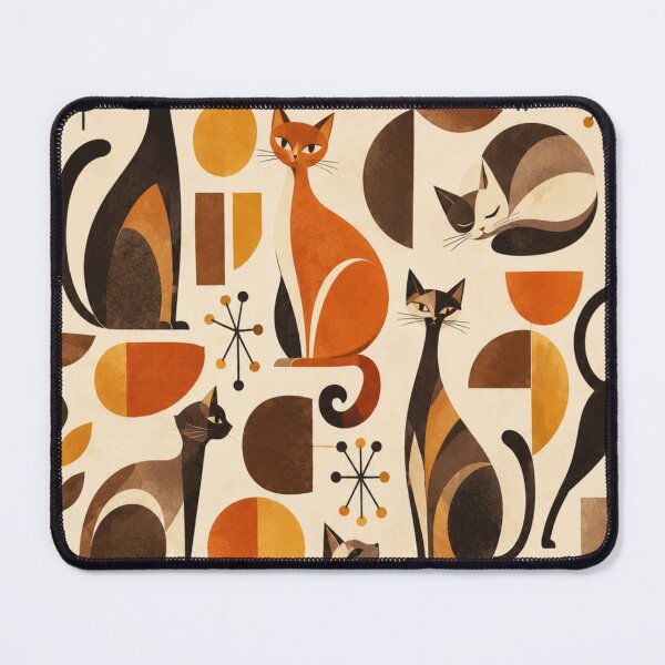 Item preview, Abstract Scandinavian Cat Silhouettes Floral Cat Design designed and sold by Aramdesing.